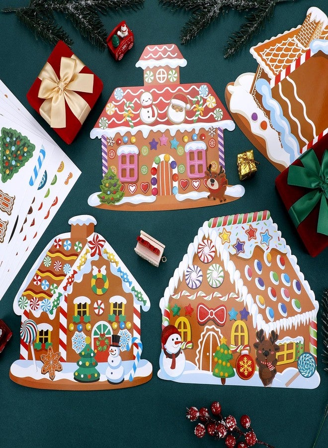 Engrowtic 30 Pcs Make a Gingerbread House Stickers Christmas Party Game Craft Activities Favor Supplies for Boys Girls DIY Make Your Own Gingerbread House Stickers 15 Finished Products(Christmas) - Image 3